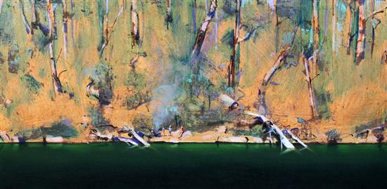 Brendon Darby (Australian b.1952) Cookin the Catch, 18 x 36in.